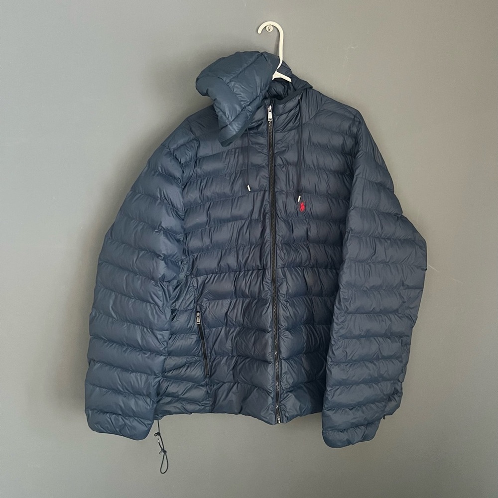 Polo Ralph Lauren The Colden Packable Jacket Men 4XLT Tall Blue Puffer Hood